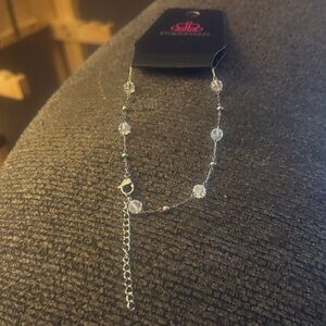 Paparazzi Silver Anklet with Clear Accents